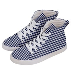 Small Blue And White Plaids Women s Hi-top Skate Sneakers by ConteMonfrey