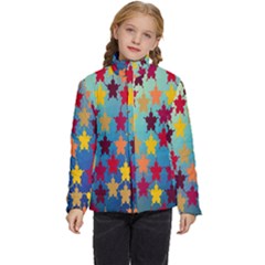 Abstract-flower,bacground Kids  Puffer Bubble Jacket Coat by nateshop