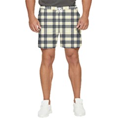 Gray And Yellow Plaids  Men s Runner Shorts by ConteMonfrey
