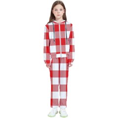 Red And White Plaids Kids  Tracksuit by ConteMonfrey