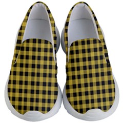 Black And Yellow Small Plaids Kids Lightweight Slip Ons by ConteMonfrey