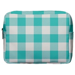 Blue And White Plaids Make Up Pouch (large) by ConteMonfrey