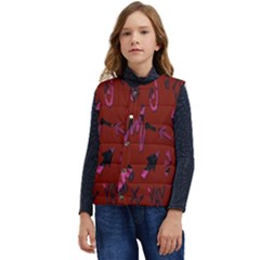 Doodles Maroon Kid s Short Button Up Puffer Vest	 by nateshop