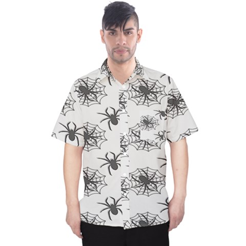 Spider Web - Halloween Decor Men s Hawaii Shirt by ConteMonfrey