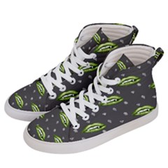 Green Vampire Mouth - Halloween Modern Decor Men s Hi-top Skate Sneakers by ConteMonfrey