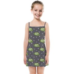 Green Vampire Mouth - Halloween Modern Decor Kids  Summer Sun Dress by ConteMonfrey