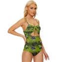 Ocultism Wicca Real Witch Halloween  Knot Front One-Piece Swimsuit View3