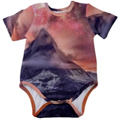 Mountain Cosmos Universe Nature Baby Short Sleeve Onesie Bodysuit by Wegoenart