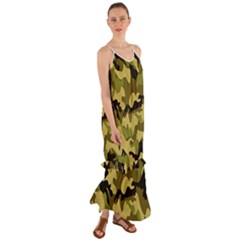 Army Camouflage Texture Cami Maxi Ruffle Chiffon Dress by nateshop