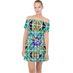 Mosaic 3 Off Shoulder Chiffon Dress by nateshop