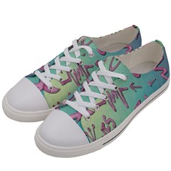Pink Yes Bacground Men s Low Top Canvas Sneakers by nateshop