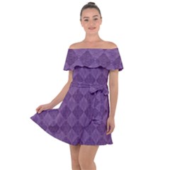 Purple Off Shoulder Velour Dress by nateshop