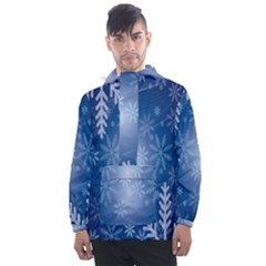 Snowflakes Men s Front Pocket Pullover Windbreaker by nateshop