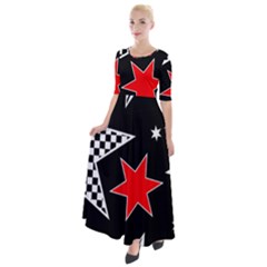 Stars Half Sleeves Maxi Dress by nateshop