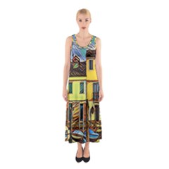 Colorful Venice Homes Sleeveless Maxi Dress by ConteMonfrey