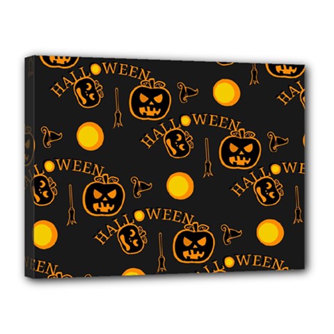 Halloween Background Pattern Canvas 16  X 12  (stretched) by Ravend