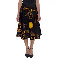 Halloween Background Pattern Perfect Length Midi Skirt