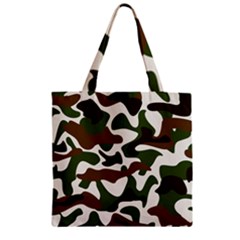 Camouflage Print Pattern Zipper Grocery Tote Bag