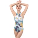 Abstract Balloon Pattern Decoration Cross Front Low Back Swimsuit View1