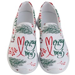 Merry Xmas Seamless Christmas Pattern Men s Lightweight Slip Ons by danenraven