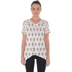 Stars-3 Cut Out Side Drop Tee by nateshop