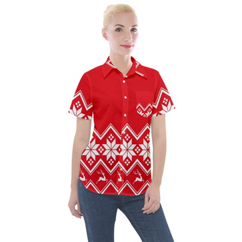 Seamles,template Women s Short Sleeve Pocket Shirt by nateshop
