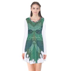 Im Fourth Dimension Colour 76 Long Sleeve V-neck Flare Dress by imanmulyana
