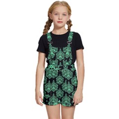 Black And Neon Ornament Damask Vintage Kids  Short Overalls by ConteMonfrey