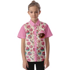 Donut Sweet Lollipop Cand Kids  Short Sleeve Shirt by flowerland