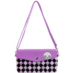 Cute Skulls Removable Strap Clutch Bag by flowerland