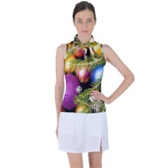 Background Of Christmas Decoration Women s Sleeveless Polo Tee by artworkshop