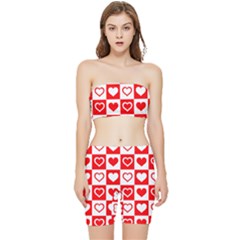 Background-card-checker-chequered Stretch Shorts And Tube Top Set by Pakrebo