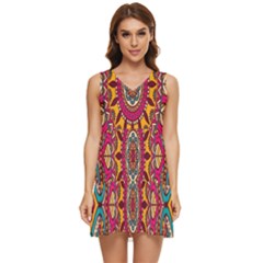 Buddhist Mandala Tiered Sleeveless Mini Dress by nateshop