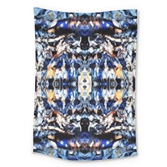 Cobalt Symmetry Large Tapestry by kaleidomarblingart