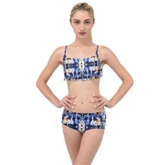 Cobalt Symmetry Layered Top Bikini Set by kaleidomarblingart