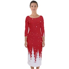 Merry Cristmas,royalty Quarter Sleeve Midi Bodycon Dress by nateshop