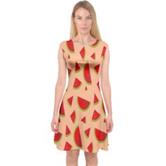 Fruit-water Melon Capsleeve Midi Dress by nateshop