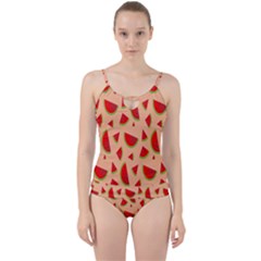 Fruit-water Melon Cut Out Top Tankini Set by nateshop