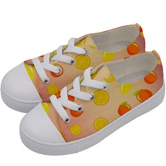 Fruits-gradient,orange Kids  Low Top Canvas Sneakers by nateshop