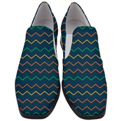 Pattern Zig Zag Colorful Zigzag Women Slip On Heel Loafers by Wegoenart