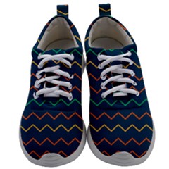 Pattern Zig Zag Colorful Zigzag Mens Athletic Shoes by Wegoenart