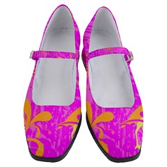 Spring Tropical Floral Palm Bird Pink Pattern Background Women s Mary Jane Shoes by Wegoenart
