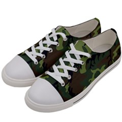 Green Brown Camouflage Women s Low Top Canvas Sneakers by nateshop