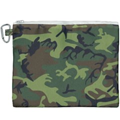 Green Brown Camouflage Canvas Cosmetic Bag (xxxl) by nateshop