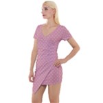 Paper Short Sleeve Asymmetric Mini Dress
