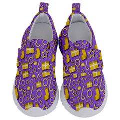 Pattern-purple-cloth Papper Pattern Kids  Velcro No Lace Shoes by nateshop