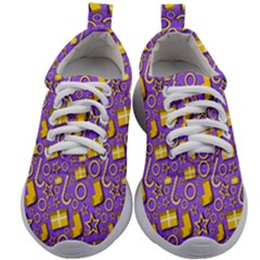 Pattern-purple-cloth Papper Pattern Kids Athletic Shoes by nateshop