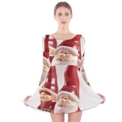 Christmas Figures4 Long Sleeve Velvet Skater Dress by artworkshop