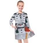 Snowman Kids  Quarter Sleeve Shirt Dress