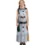 Snowman Kids  Satin Sleeveless Maxi Dress